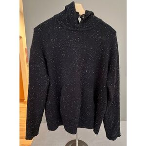 Vince Cashmere Black Tweed Hoodie  Sz- L